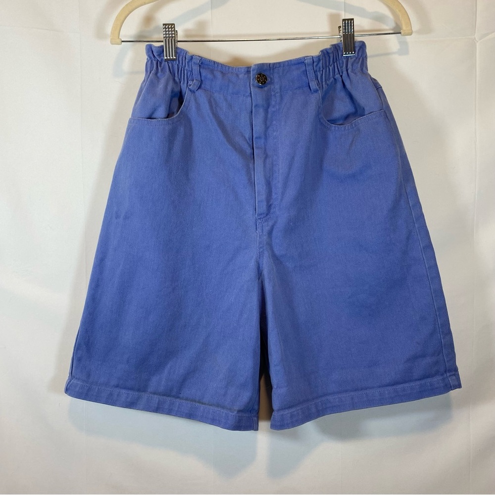 David Brooks Periwinkle High-Waisted Shorts